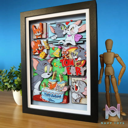 KALA HOME Studio – Tom and Jerry Multiple Characters 3D Decorative Painting Tom and Jerry
