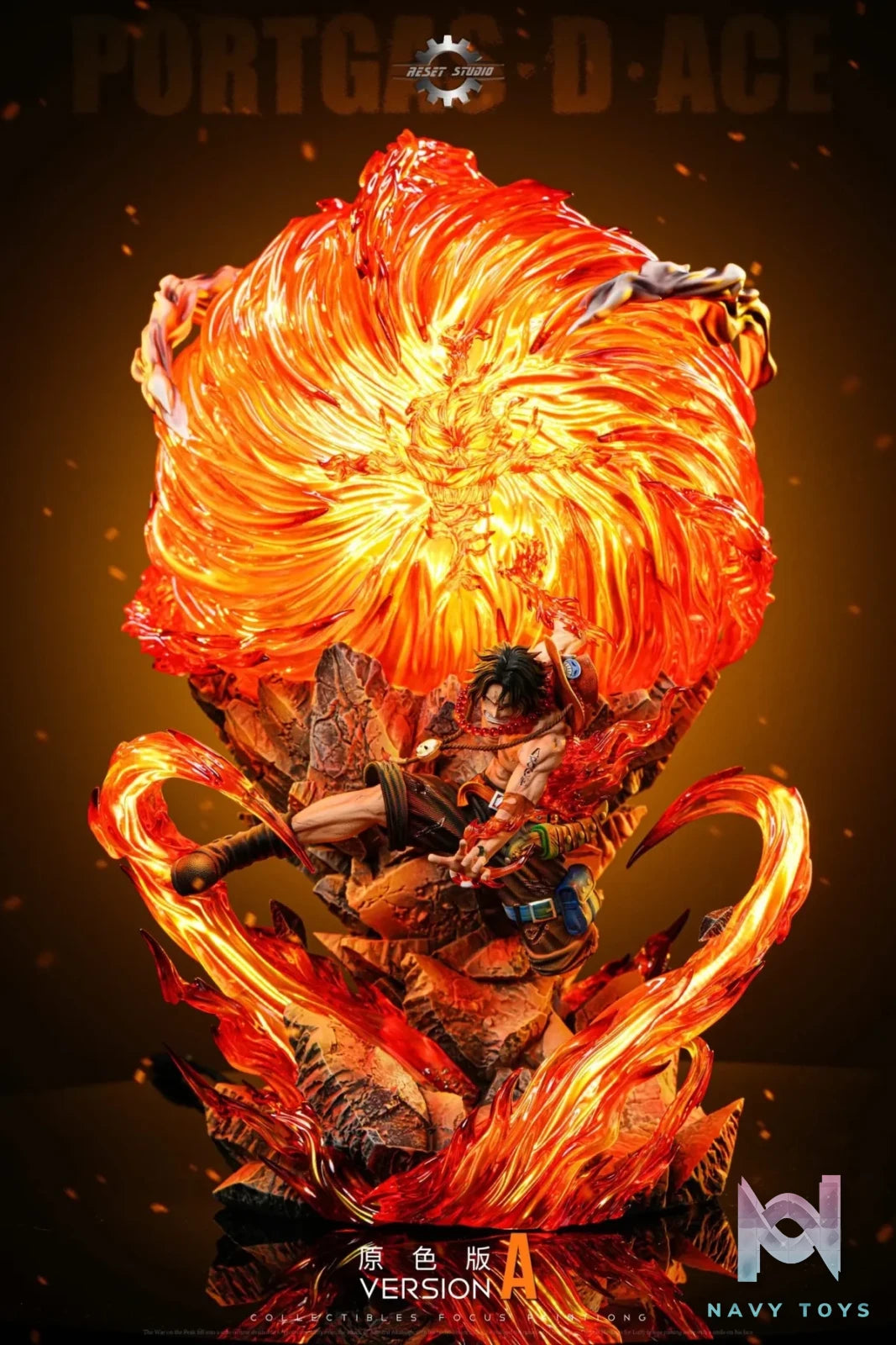 Reset Studio - One Piece Three Brothers Resonance 2 Entei Ace resin statue Navy Toys anime figure