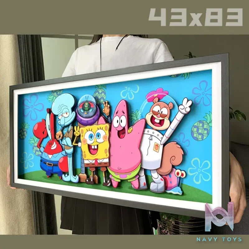 KALA HOME Studio – SpongeBob SquarePants Multiple Characters #01 3D Decorative Painting SpongeBob SquarePants