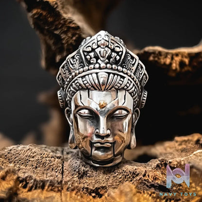 Raven Studio (silver jewelry) – Original “Mechanical Ascension” Triple-hole Buddha Bead Spacer Original