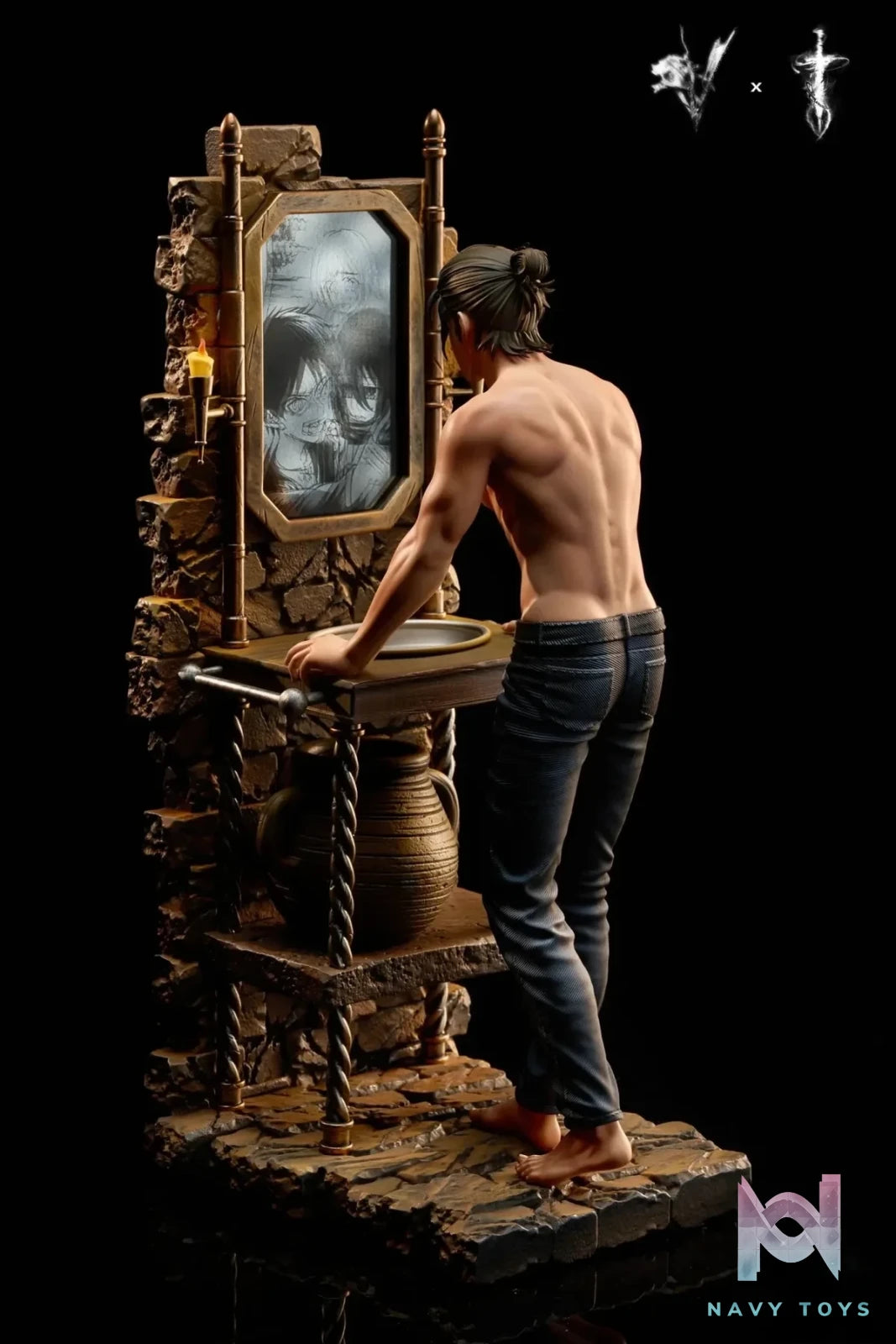 Coordinate Studio & Damocles Studio - Attack On Titan Famous Scene Series Mirror Eren resin statue Navy Toys anime figure