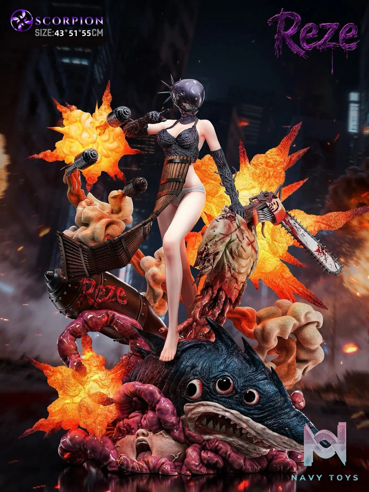 Reze Bomb Devil resin statue Scorpion Studio anime figure