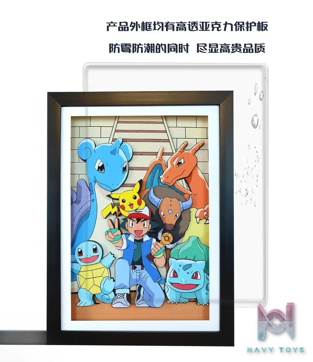 KALA HOME Studio – Pokémon Multiple Characters #12 3D Decorative Painting Pokémon