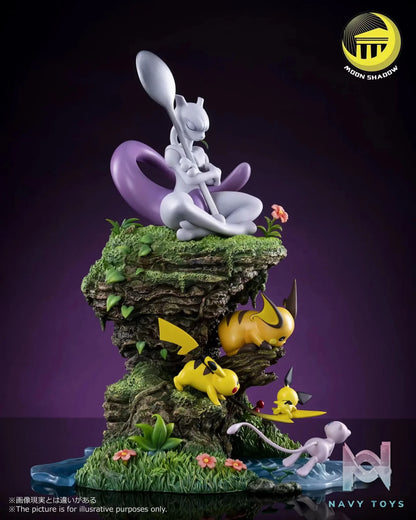 Moon Shadow Studio – Natural Series-Mew & Mewtwo & Pikachu Family