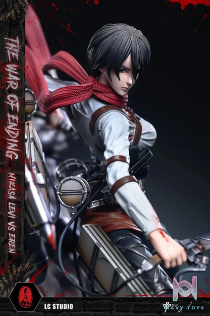 LC Studio - Attack on Titan Mikasa & Levi VS The Founding Titan resin statue Navy Toys anime figure
