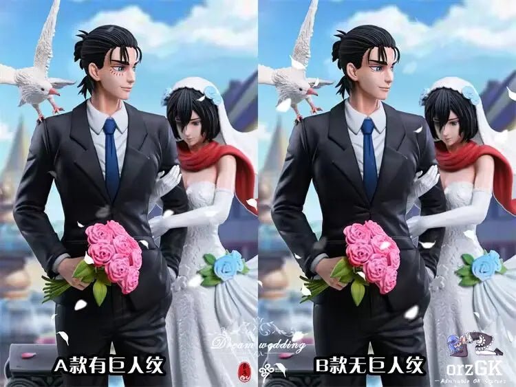 LC Studio - Attack on Titan Eren Yeager & Mikasa Ackerman Wedding resin statue Navy Toys anime figure