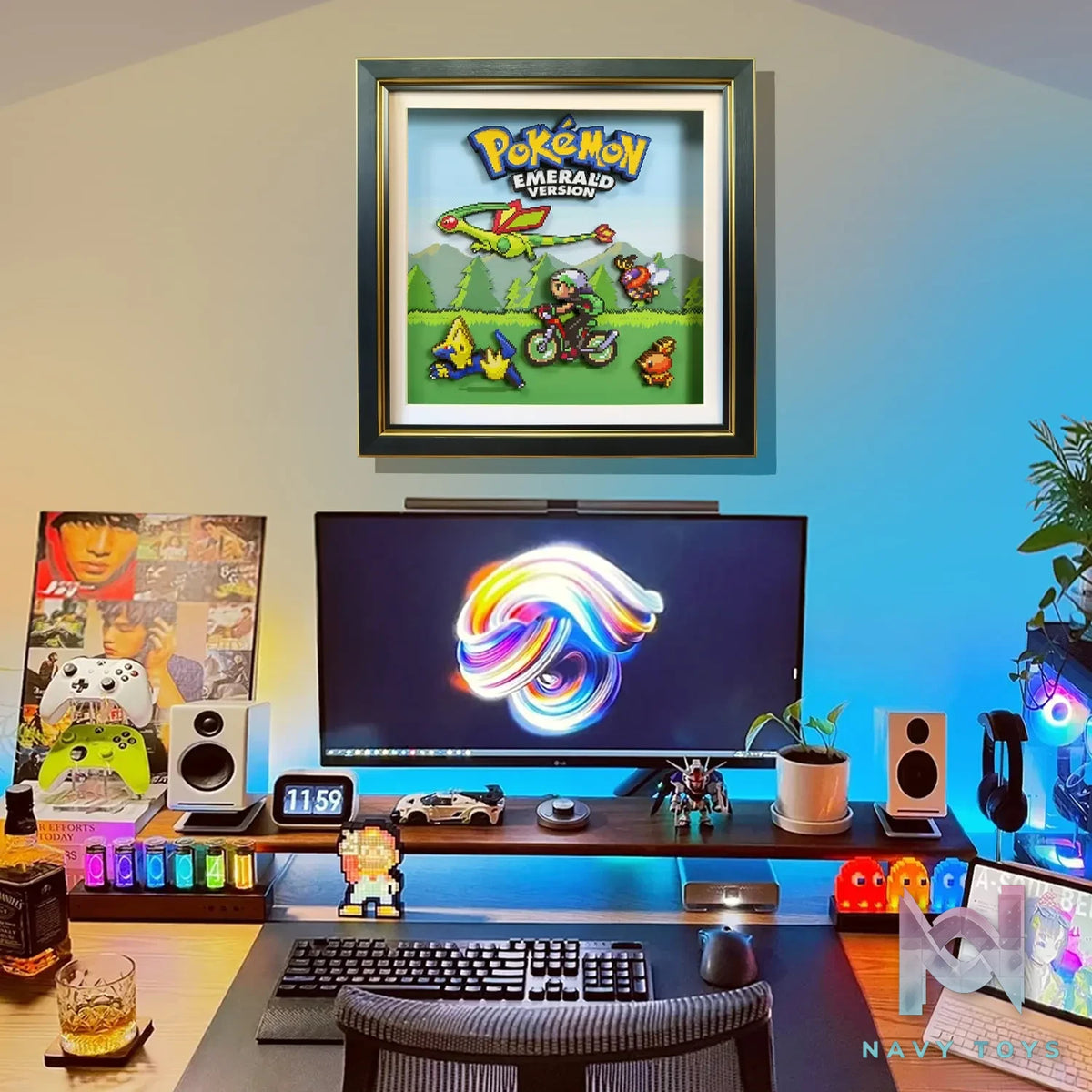 KALA HOME Studio – Pokémon Emerald Version Pixel Art 3D Decorative Painting Pokémon
