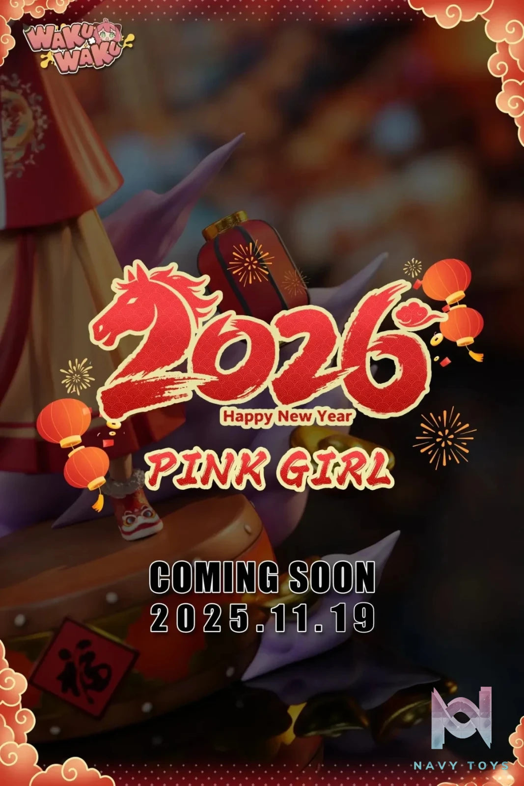 WakuWaku Studio - Happy New Year 2026 Anya Forger Spy x Family resin statue Navy Toys anime figure