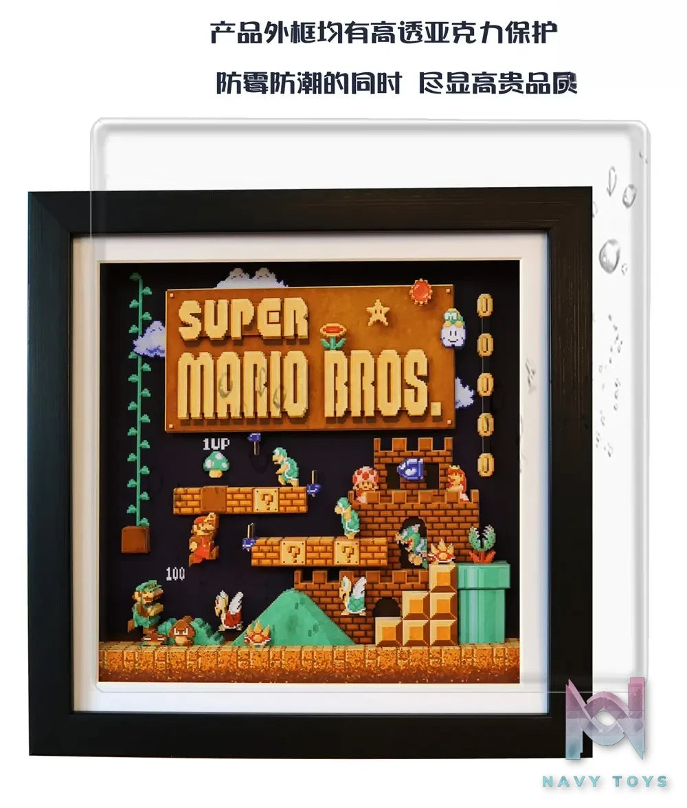 KALA HOME Studio – Super Mario Multiple Characters Pixel Art 3D Decorative Painting Super Mario