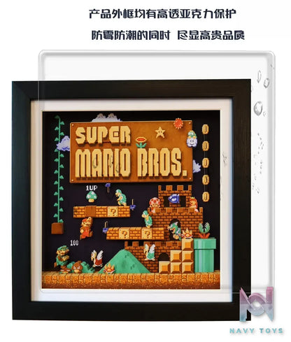KALA HOME Studio – Super Mario Multiple Characters Pixel Art 3D Decorative Painting Super Mario