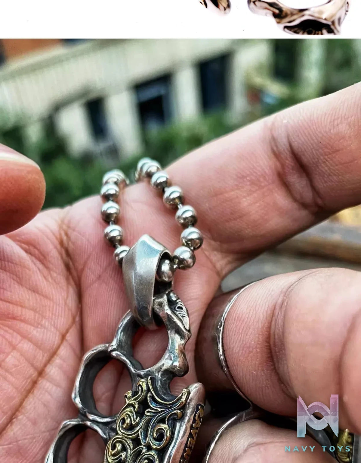 Raven Studio (silver jewelry) – Warrior EDC Knuckle Duster Pendant Original