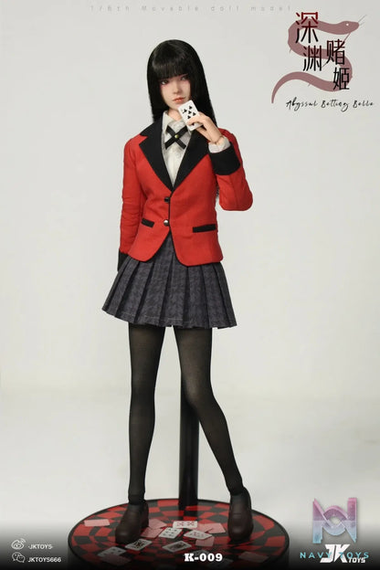 JKTOYS – Kakegurui 1/6 Abyssal Betting Belle Yumeko Movable Eye Hair Implant Head K-009