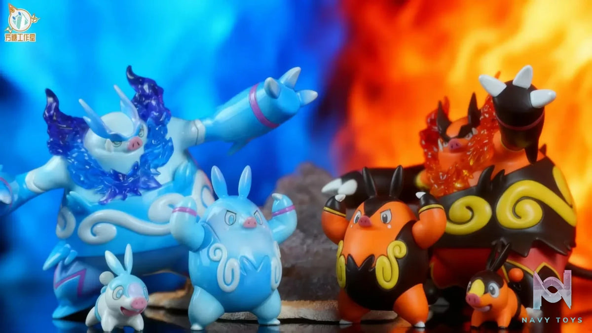 Sugar Cube Studio – Snow Color Emboar Evolution Set Pokémon