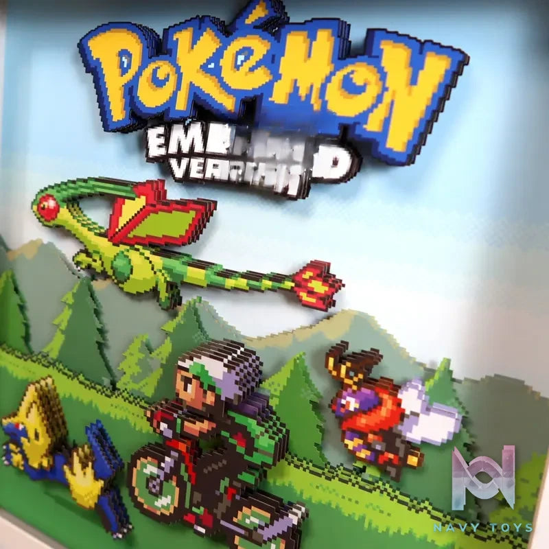 KALA HOME Studio – Pokémon Emerald Version Pixel Art 3D Decorative Painting Pokémon
