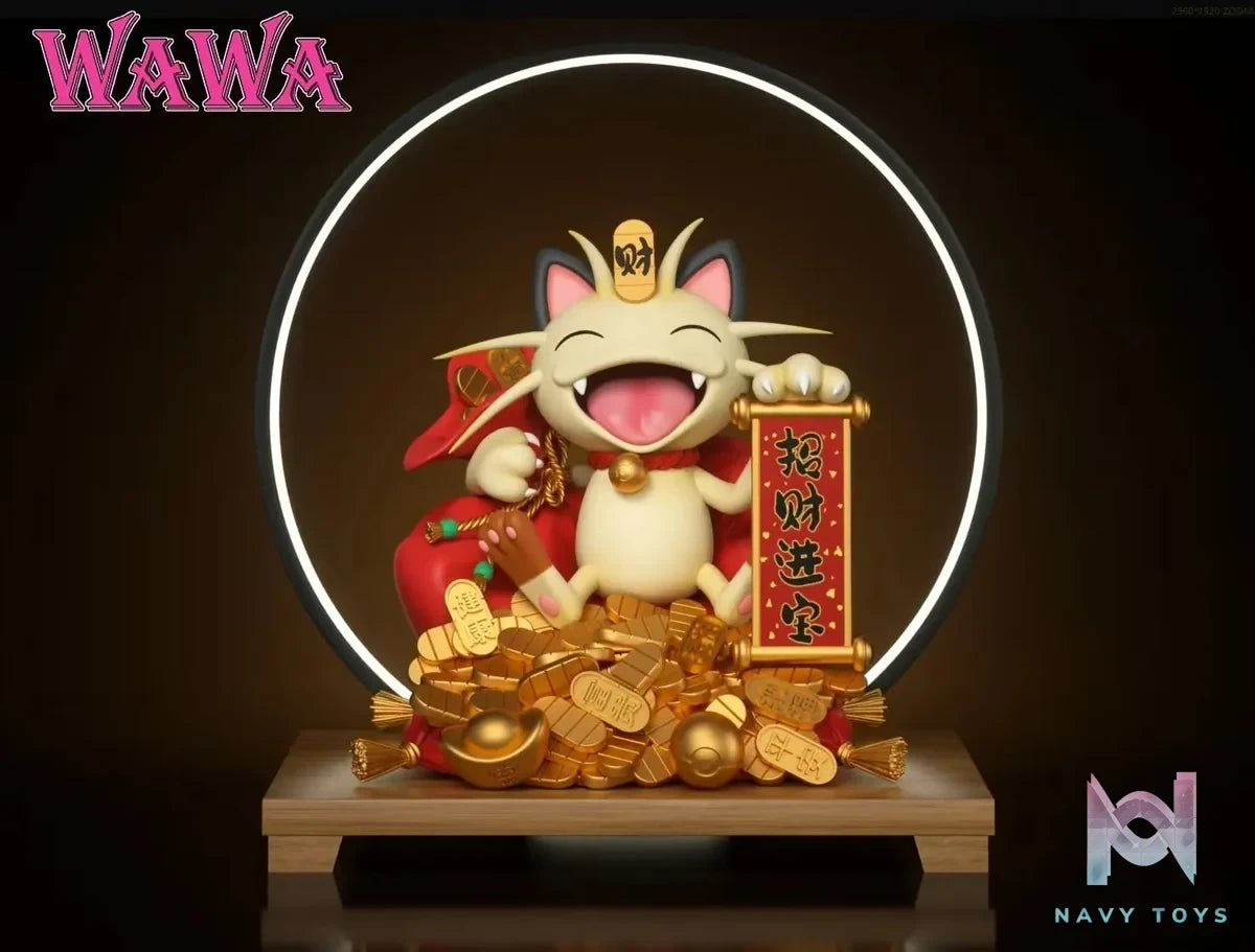 WAWA Studio - Pokémon Fortune Series Meowth 2.0 resin statue Navy Toys anime figure