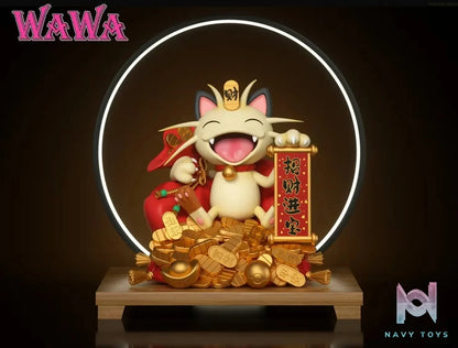 WAWA Studio - Pokémon Fortune Series Meowth 2.0 resin statue Navy Toys anime figure