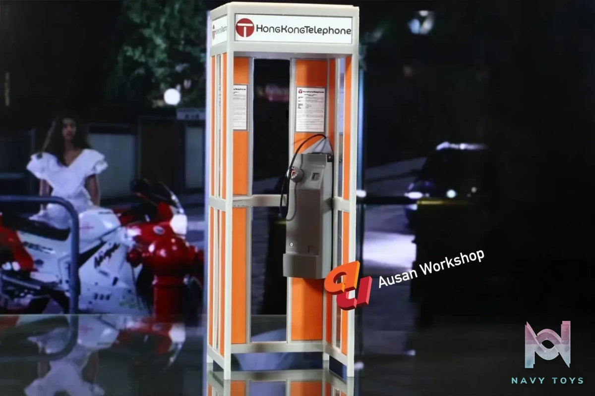 Ausan WorkShop Studio – RG 500 Motorcycle with Wireless Power Diorama & Retro Phone Booth AS012 AS002N (Licensed)