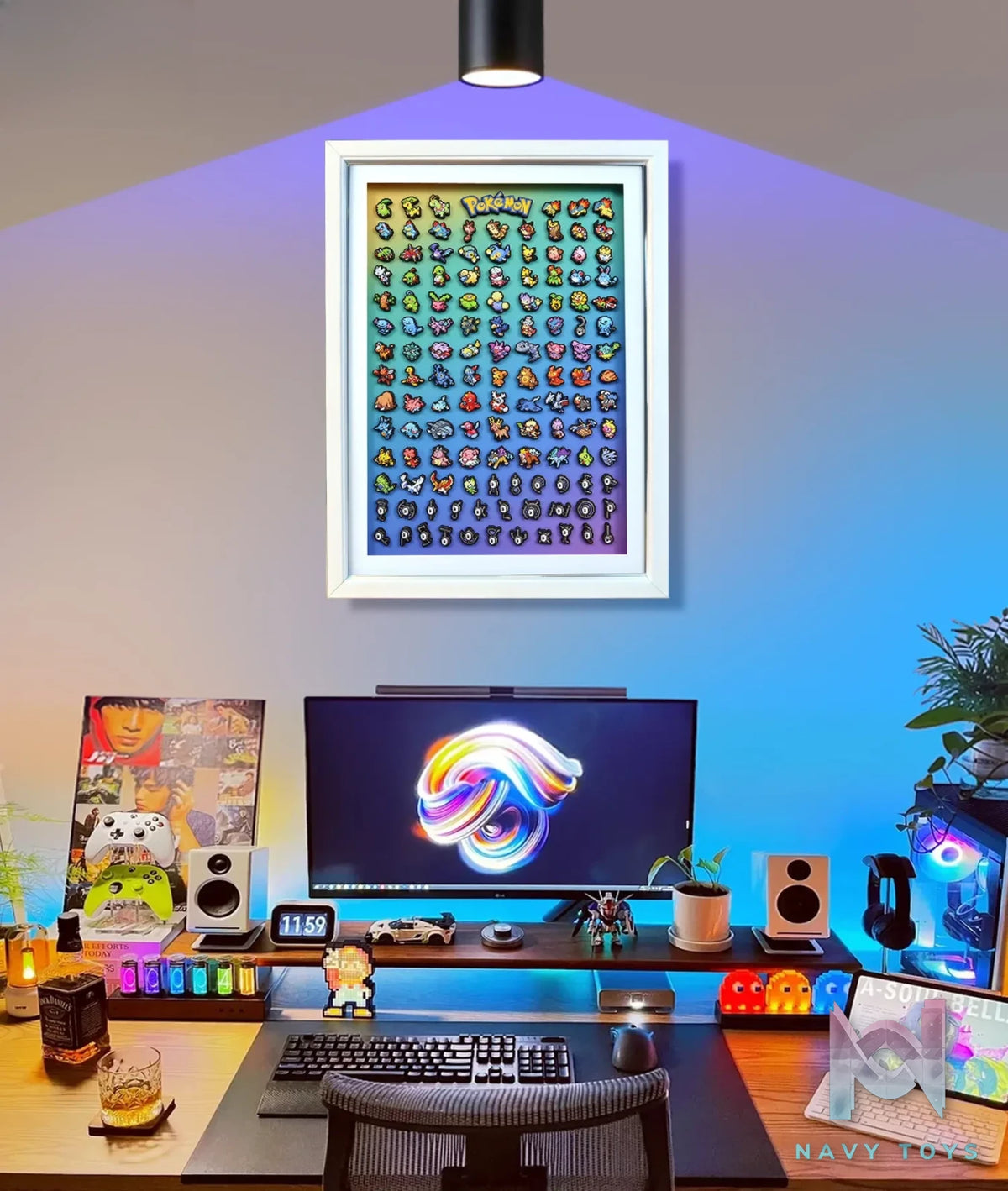 KALA HOME Studio – Generation II Pokémon Pixel Art 3D Decorative Painting Pokémon