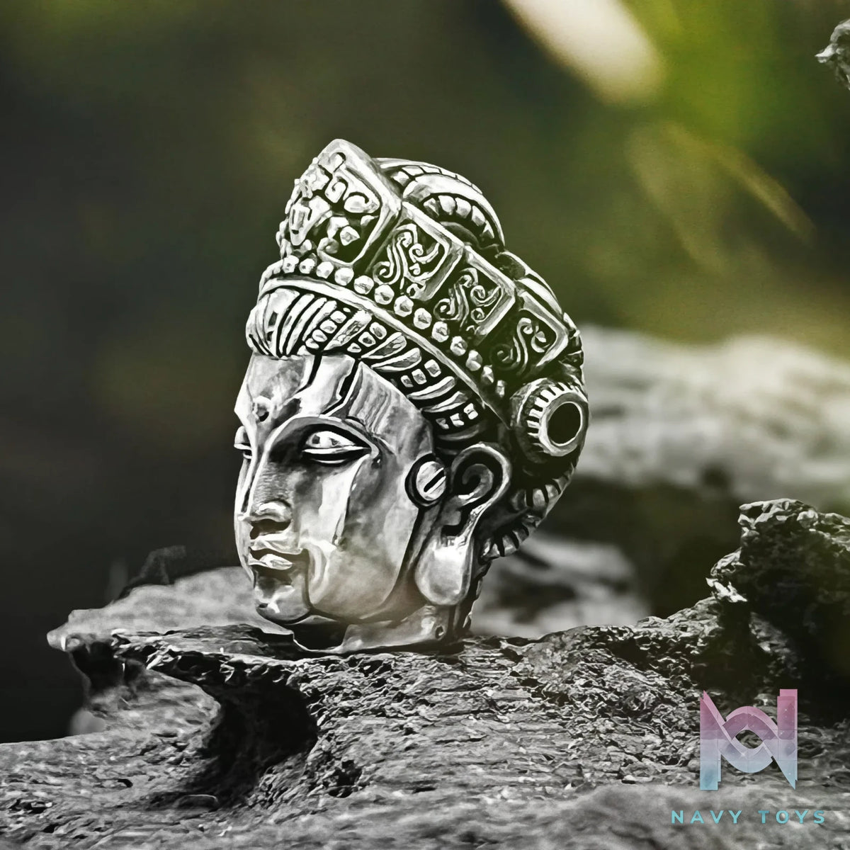 Raven Studio (silver jewelry) – Original “Mechanical Ascension” Triple-hole Buddha Bead Spacer Original