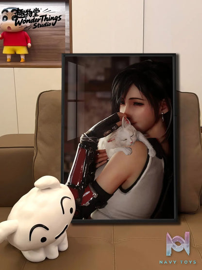 Wonder Things Studio – Tifa Lockhart Cat Lover Decorative Painting Final Fantasy