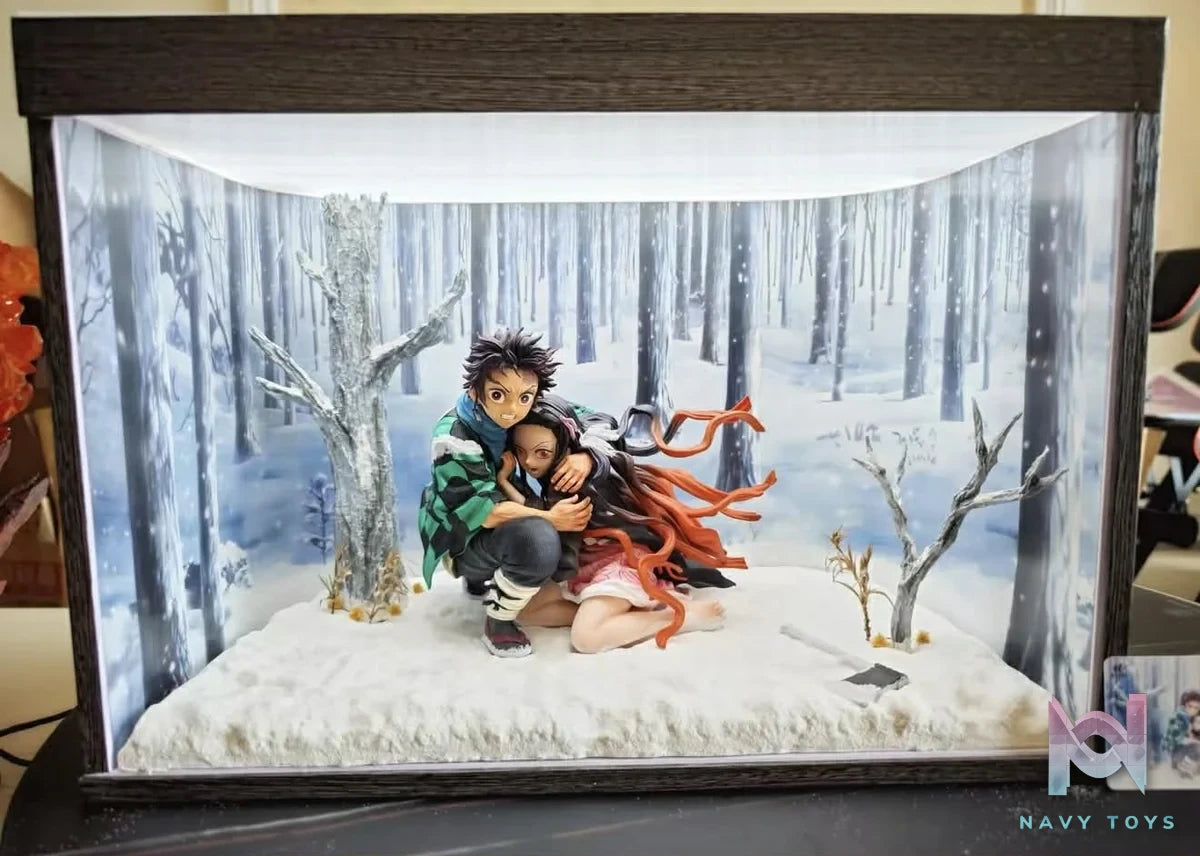 Up Art Studio - Tanjiro vs Nezuko Box resin statue Navy Toys anime figure