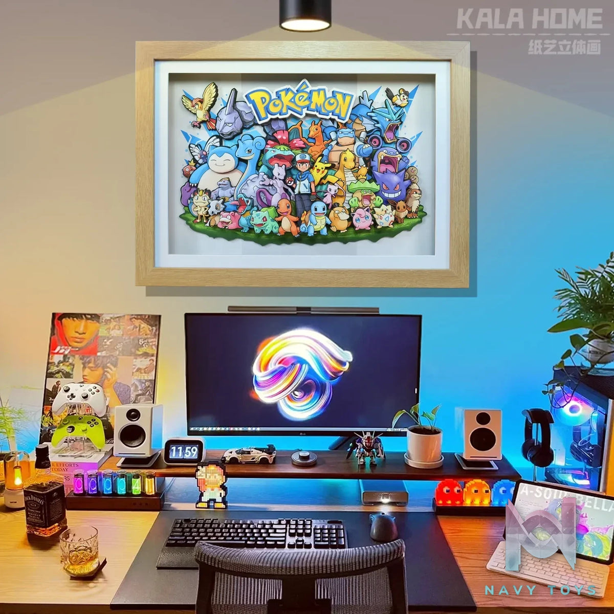 KALA HOME Studio – Pokémon Multiple Characters #04 3D Decorative Painting Pokémon