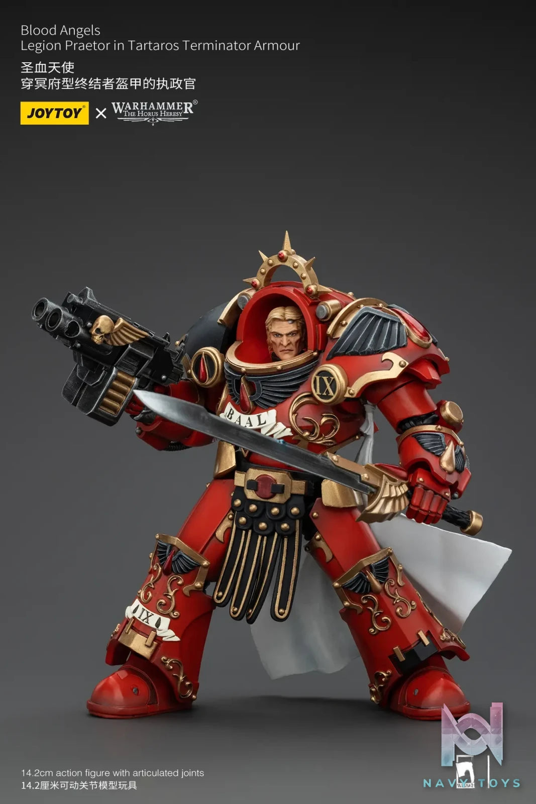JOYTOY Studio – Warhammer ‘The Horus Heresy’ Blood Angels Legion Praetor in Tartaros Terminator Armour JT00386 (Licensed)