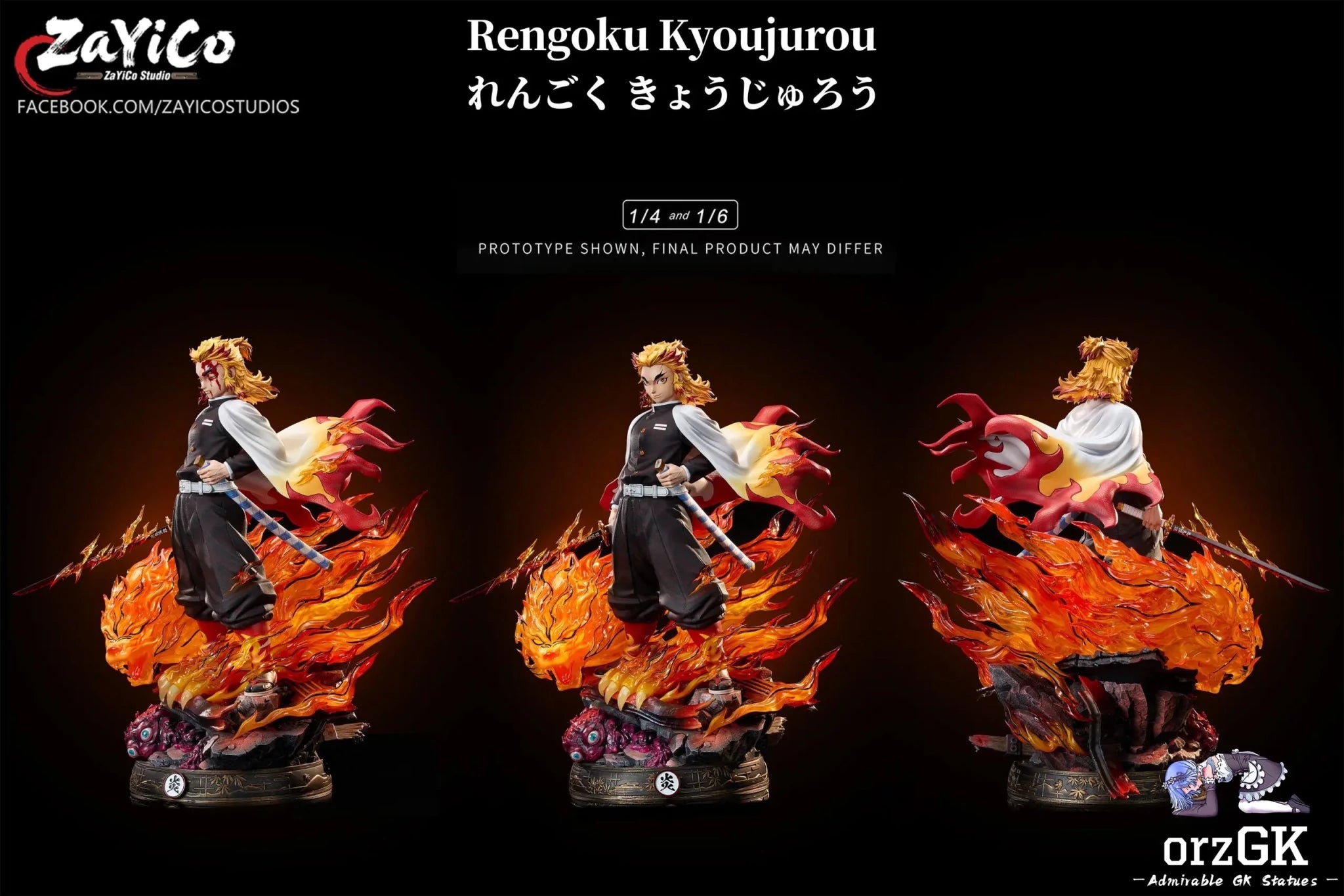 Flame Hashira Kyojuro Rengoku - Demon Slayer - Zayico Studio resin statue Navy Toys anime figure