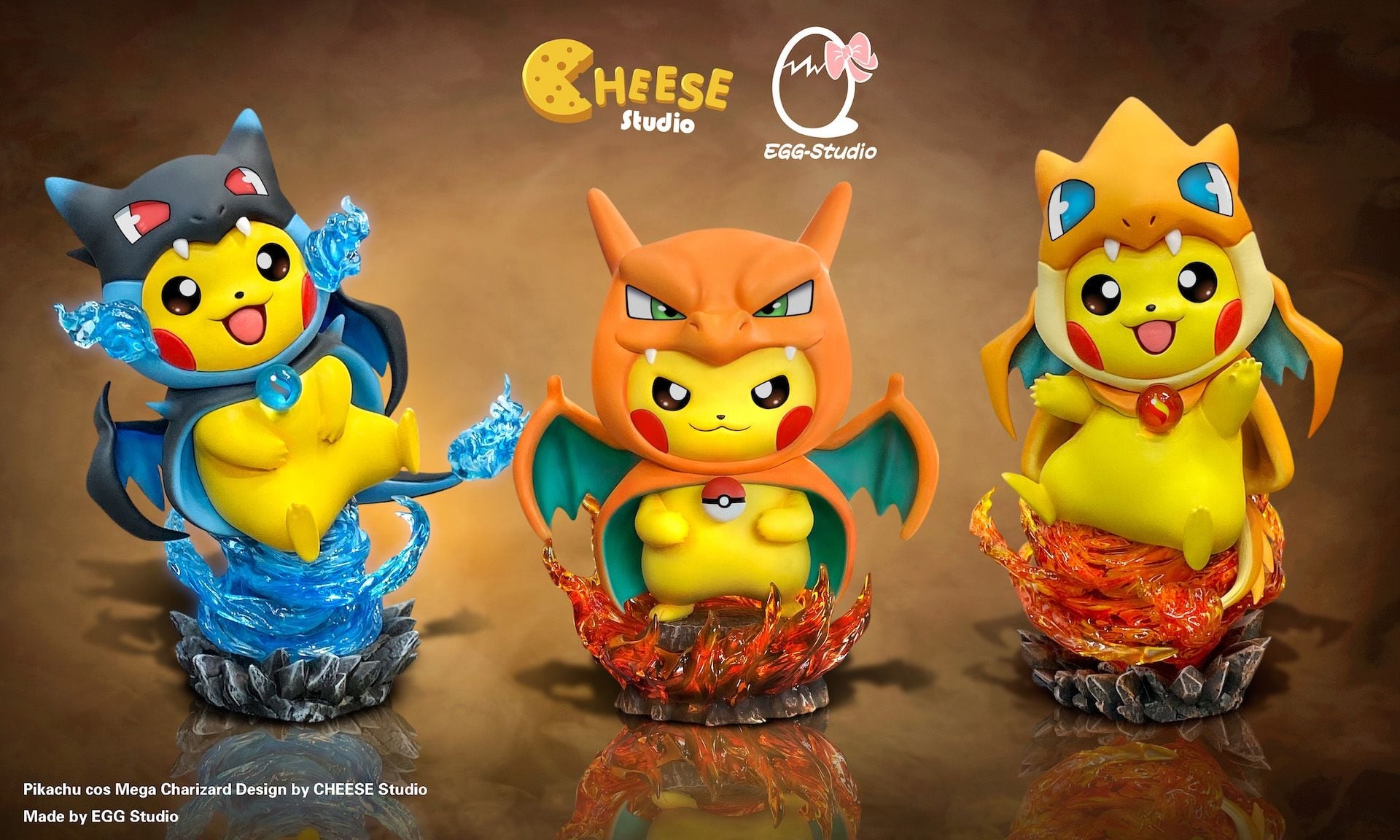 Pikachu cos Mega Charizard Y resin statue Cheese Studio x EGG Studio anime figure