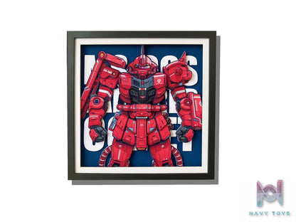 KALA HOME Studio – Red Zaku 3D Decorative Painting Gundam