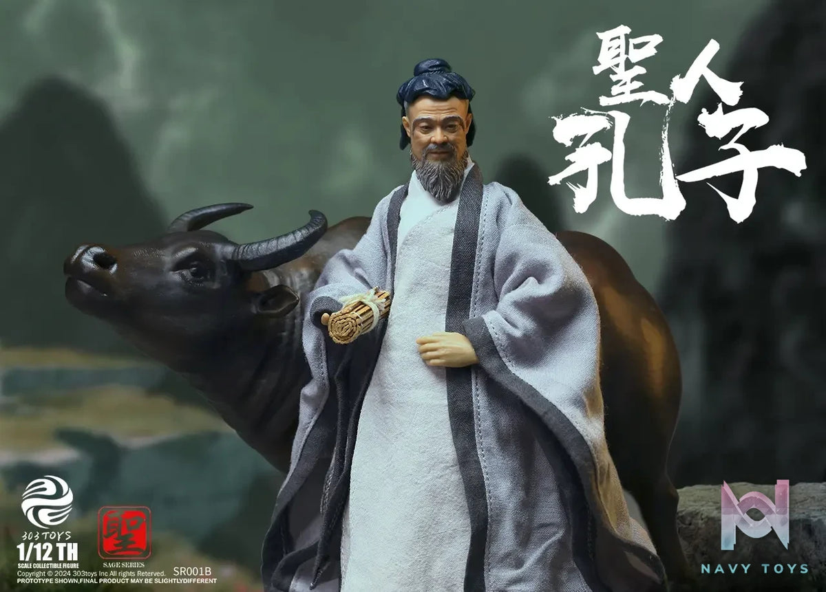 303TOYS Studio – 1/12 Sage Series CONFUCIUS The Sage Teacher Riding A Water Buffalo Eastward Edition SR001B