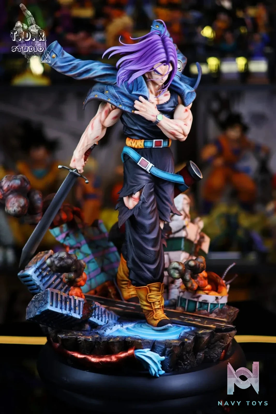 T.D.R Studio - Dragon Ball Battle Series 1 Future Boy Trunks resin statue Navy Toys anime figure