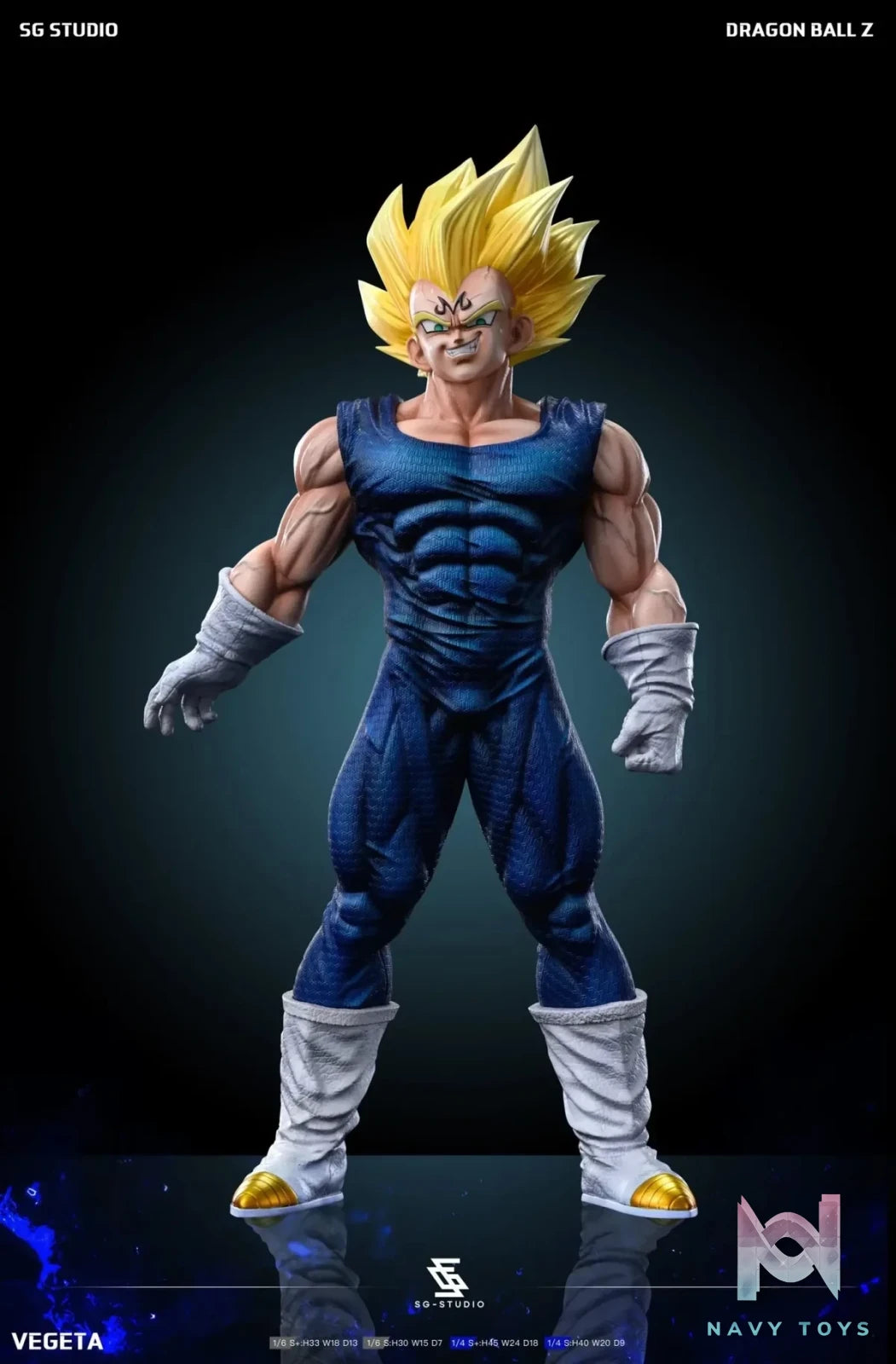 Sg Studio - Dragon Ball Majin Vegeta resin statue Navy Toys anime figure