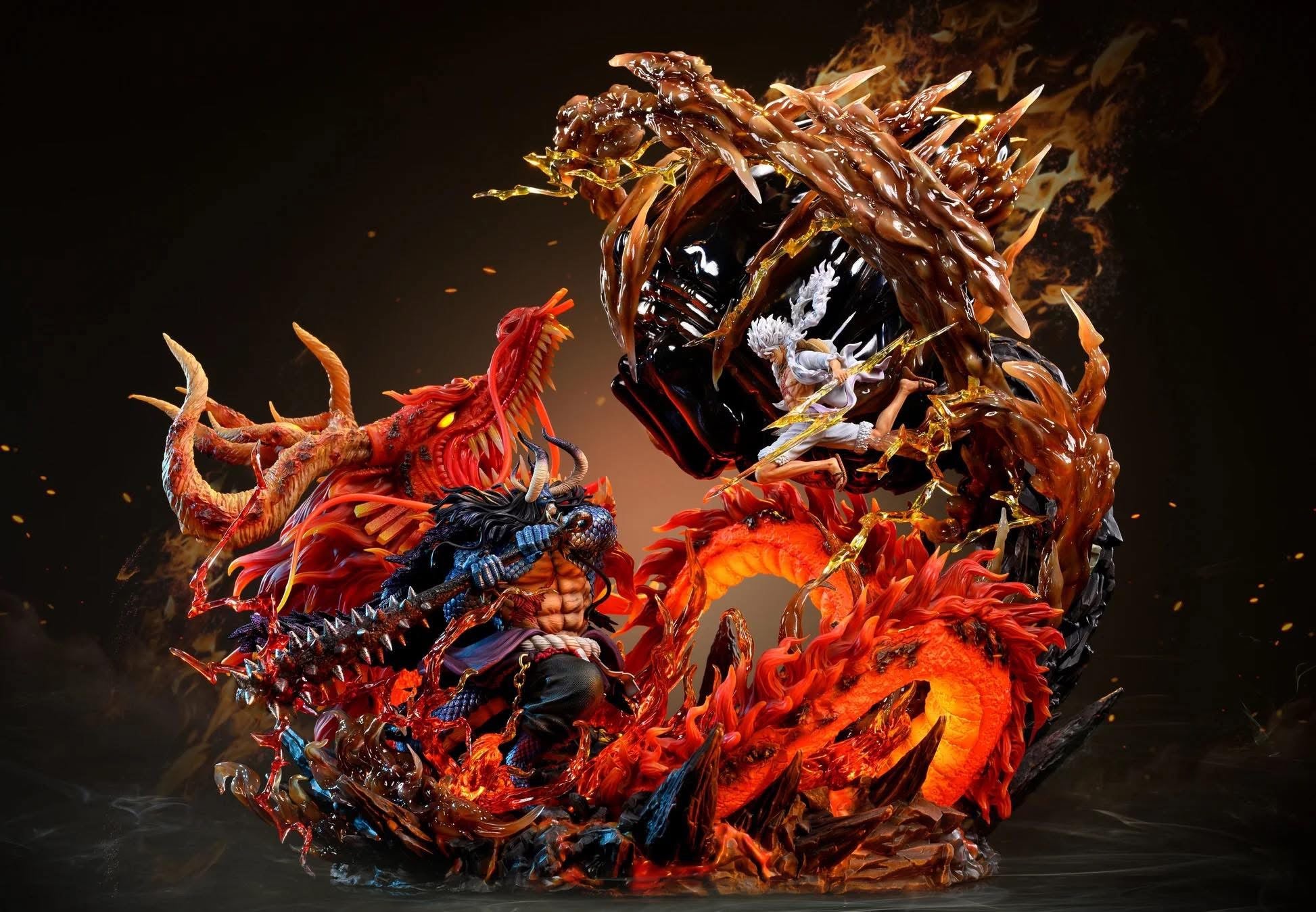 Luffy Ventus Studio - Nika vs Kaido resin statue Navy Toys anime figure