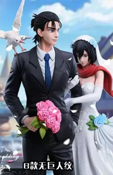LC Studio - Attack on Titan Eren Yeager & Mikasa Ackerman Wedding resin statue Navy Toys anime figure