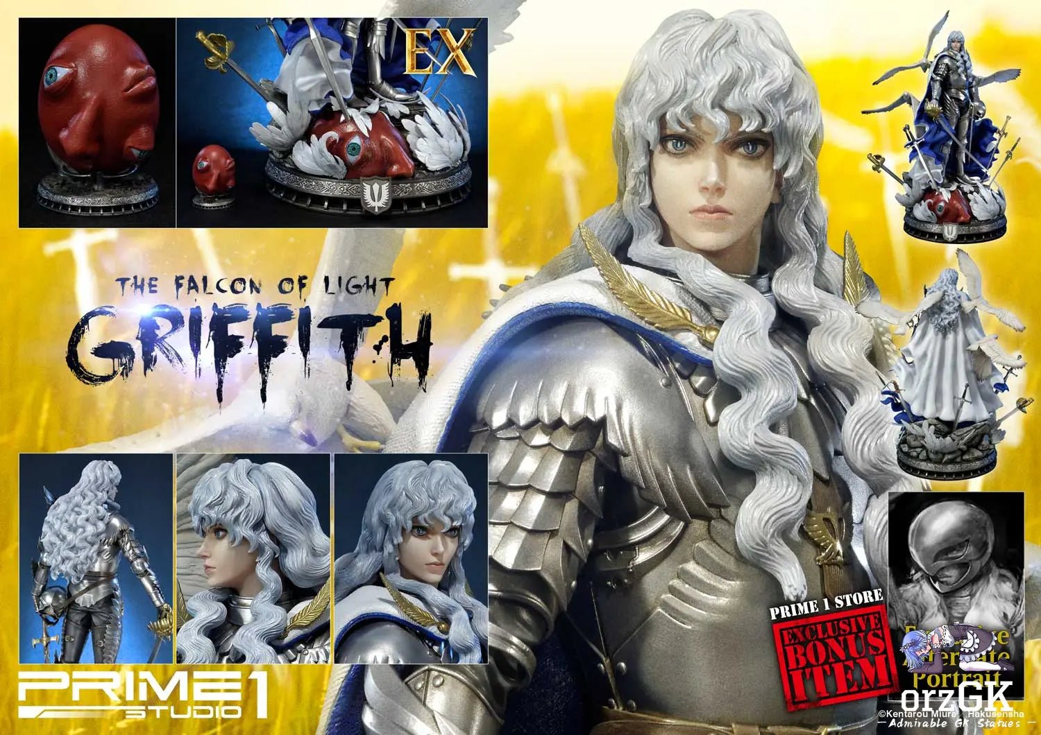 The Falcon of Light UPMBR-05 UPMBR-05EX UPMBR-05EXS (Licensed) - Ultimate Premium Masterline Berserk Griffith - Prime 1 Studio resin statue Navy Toys anime figure