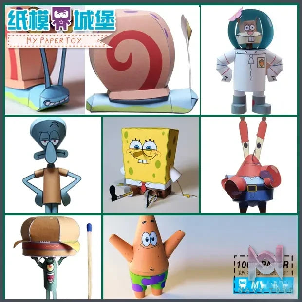 Qian Zhi Lu Studio – Bikini Bottom series 3D Paper Model DIY SpongeBob SquarePants