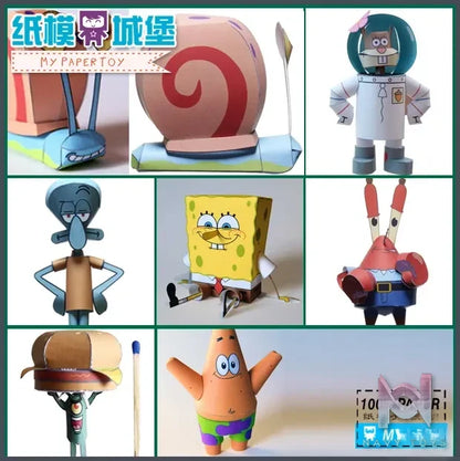 Qian Zhi Lu Studio – Bikini Bottom series 3D Paper Model DIY SpongeBob SquarePants