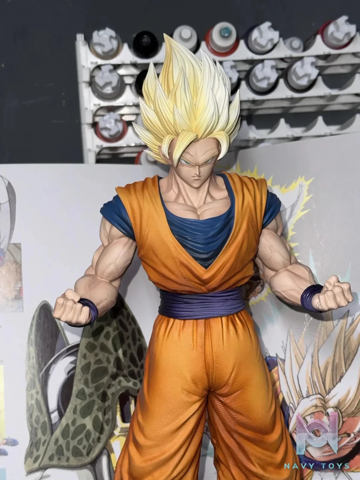 XG Studio - Dragon Ball Z Super Saiya 2 Goku resin statue Navy Toys anime figure