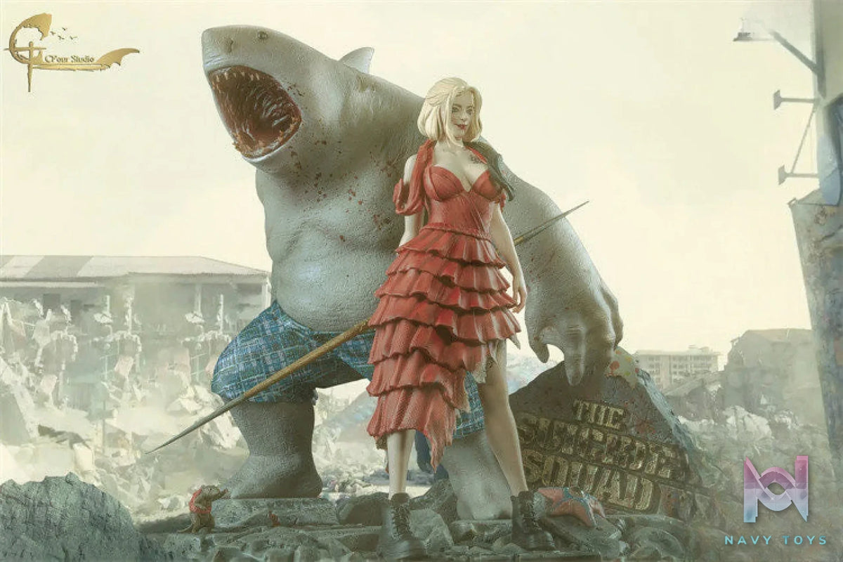 C Four Studio – The Suicide Squad Harley Quinn And King Shark