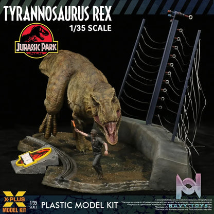 X-PLUS PLEX Studio – Jurassic Park Tyrannosaurus Rex 1/35 Scale Plastic Model Kit 411-200589CP (Licensed)