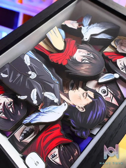 Yu Zhi Jiang Studio – Attack on Titan Multiple Characters 3D Decorative Painting Attack on Titan