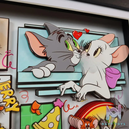 KALA HOME Studio – Tom and Jerry Multiple Characters 3D Decorative Painting Tom and Jerry