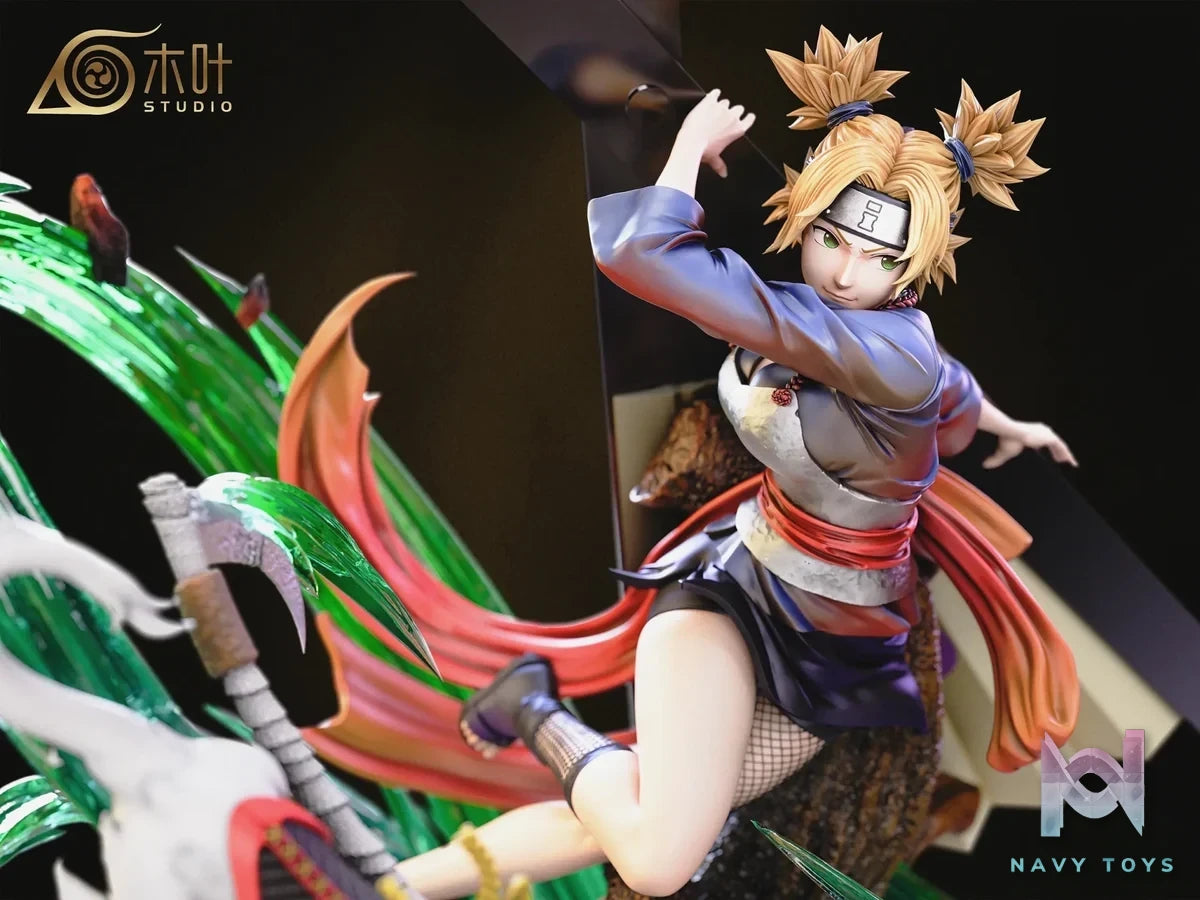 Konoha Studio - Naruto Beautiful Girl Light Sculpture Series 001 Temari - Temari+kamaitachi resin statue Navy Toys anime figure