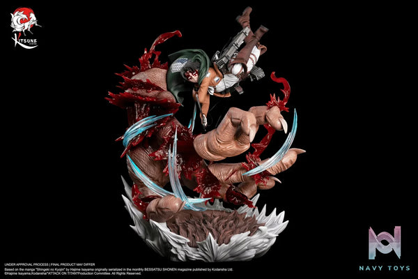 Kitsune Statue Studio – Attack on Titan Levi Ackerman vs Beast Titan (Licensed)