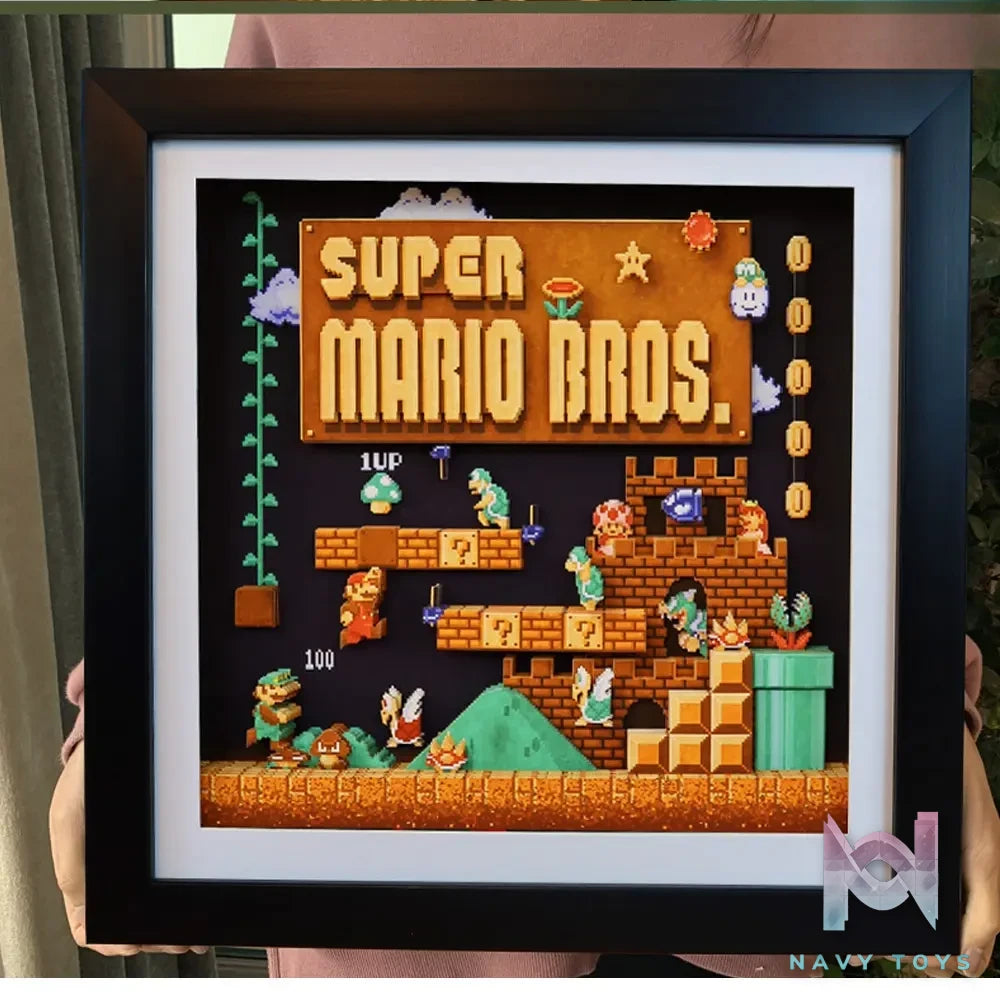 KALA HOME Studio – Super Mario Multiple Characters Pixel Art 3D Decorative Painting Super Mario