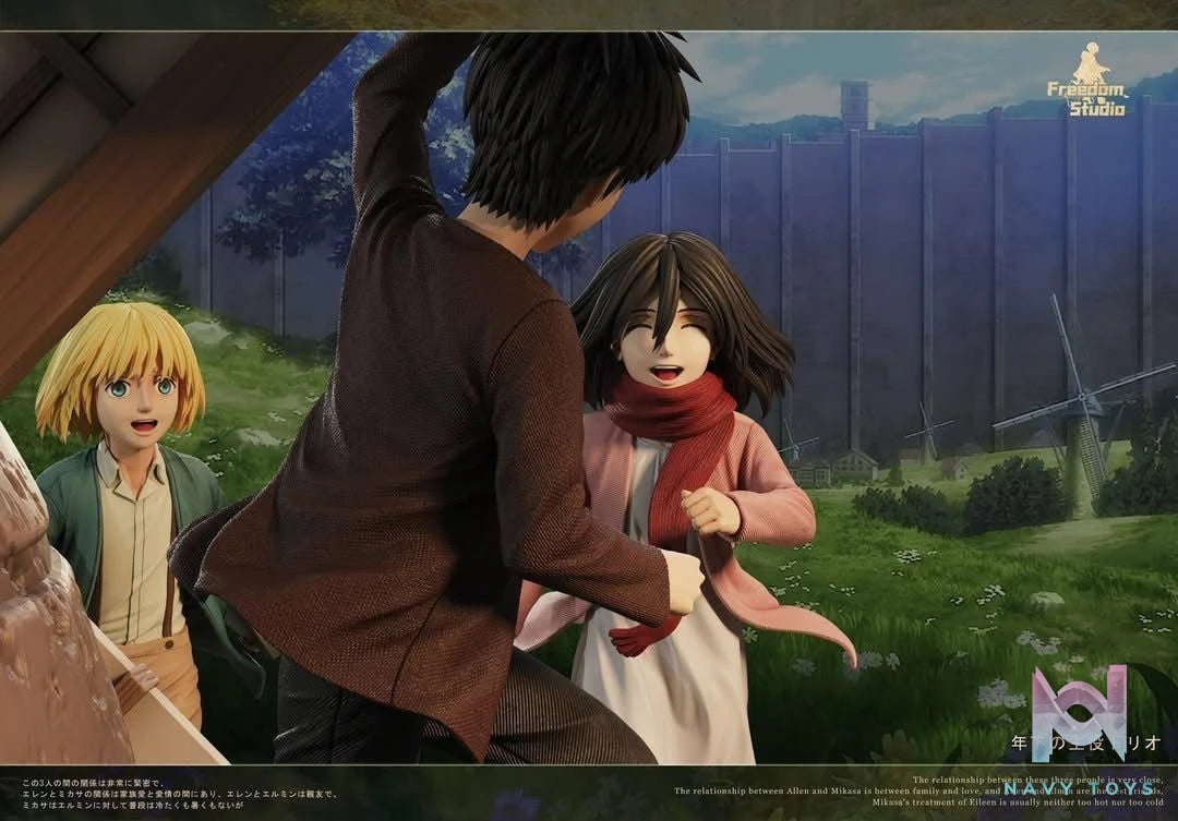 Eren & Mikasa & Armin - Attack On Titan - Freedom Studio resin statue freedom studio anime figure