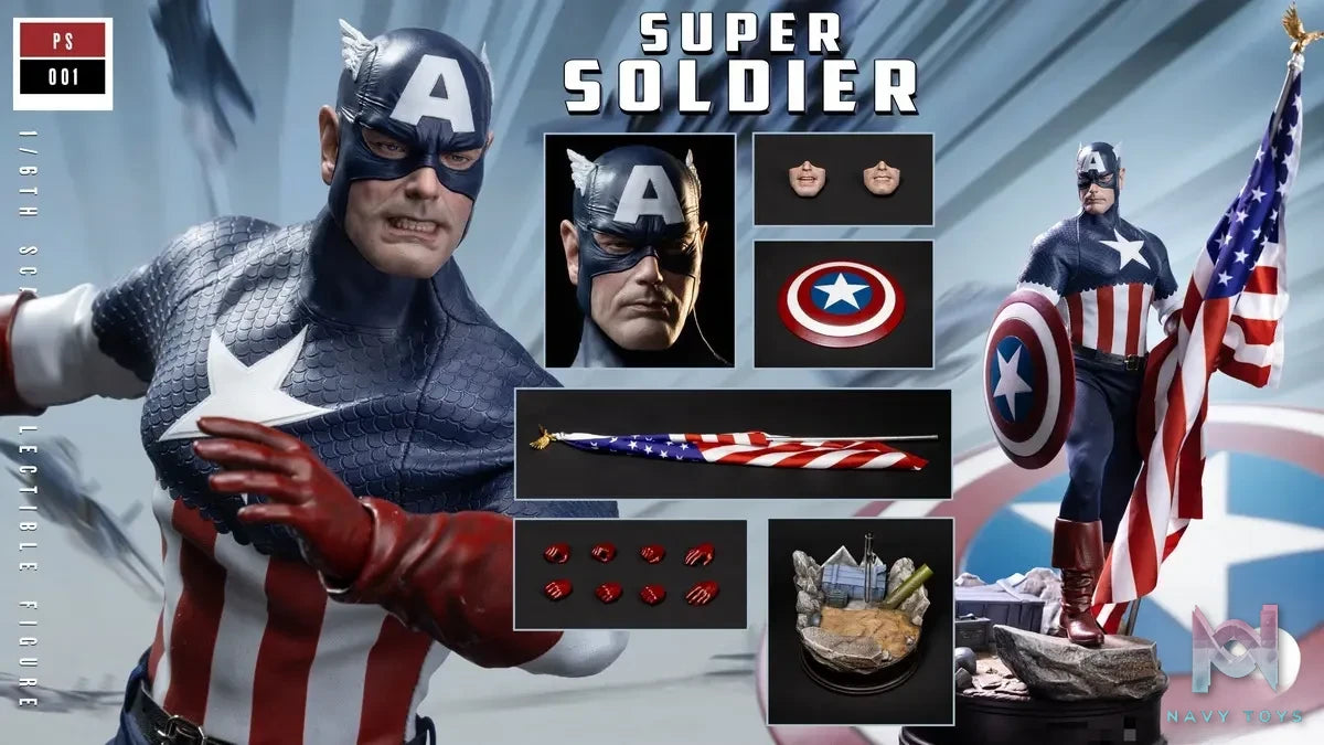 Power Studio – Marvel 1/6 scale super soldier Captain America figure PS001
