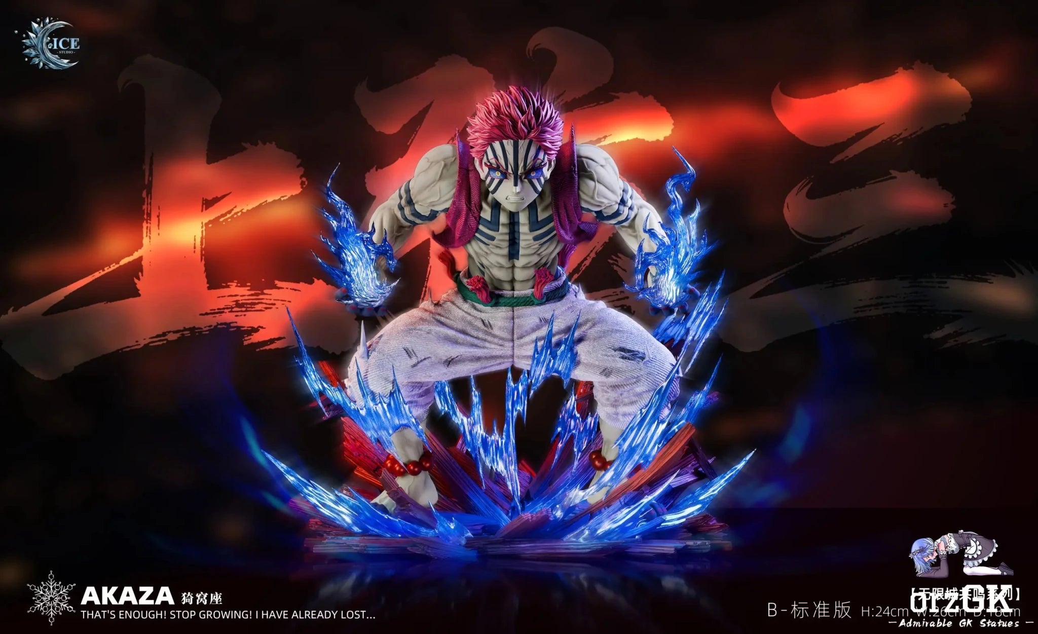 ICE Studio - Infinity Castle Series 01 Upper Moon 3 Akaza Demon Slayer resin statue Navy Toys anime figure