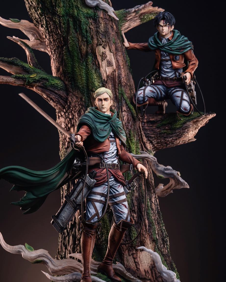 Levi Ackerman & Erwin Smith resin statue Hertz studio anime figure